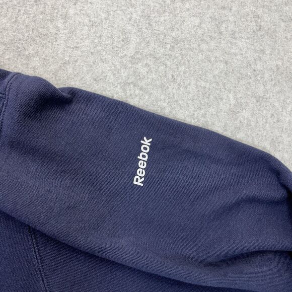 Chicago Bears Hoodie Mens Large L Blue Reebok Pullover Pocket Y2K NFL READ - Picture 3 of 9